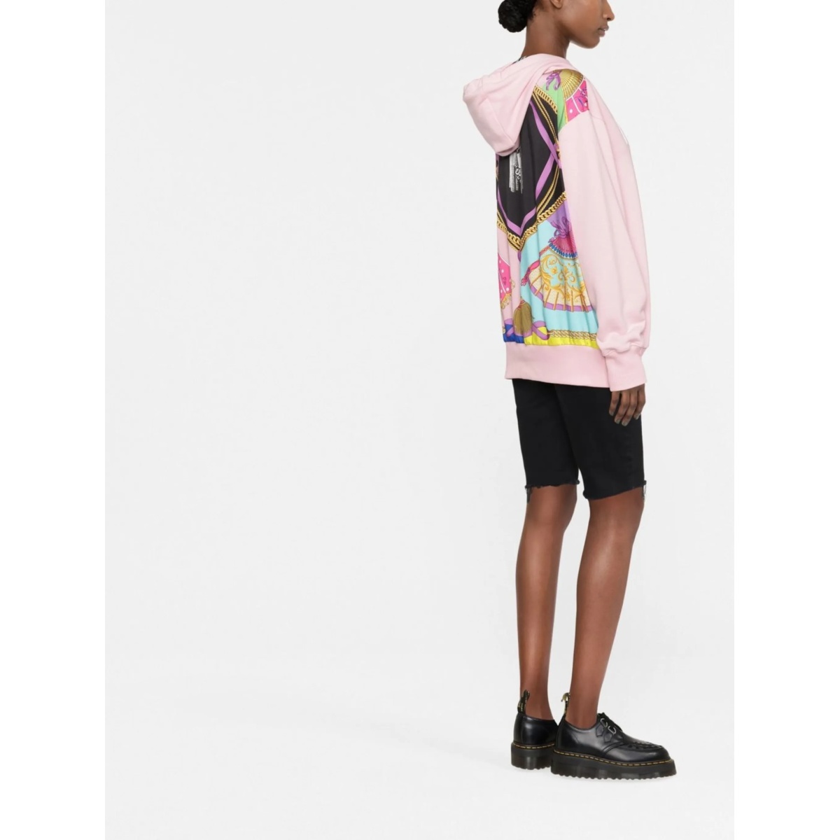 panelled print hooded sweatshirt - Img 3