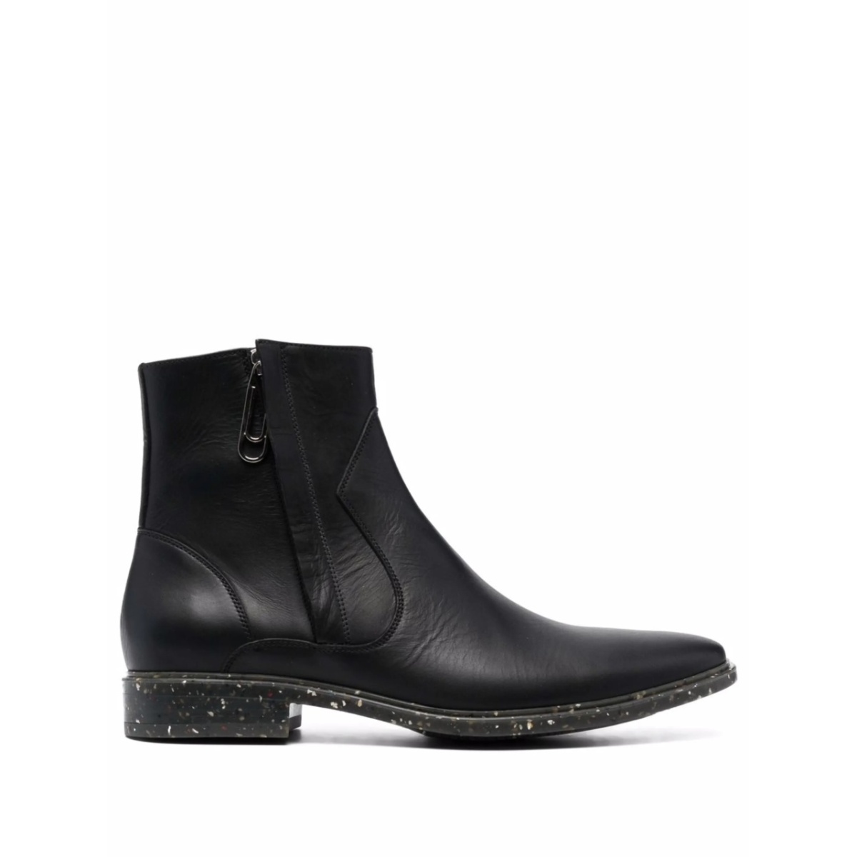 Paperclip panelled ankle boots