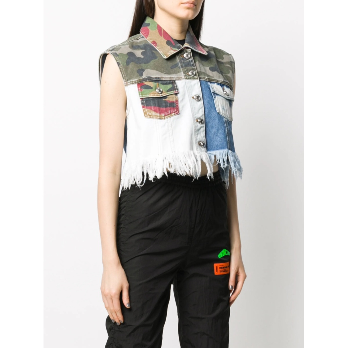 patchwork cropped vest - Img 3