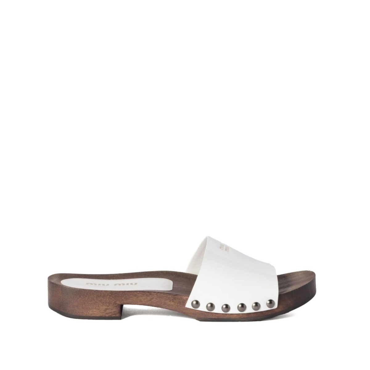 patent-leather clogs