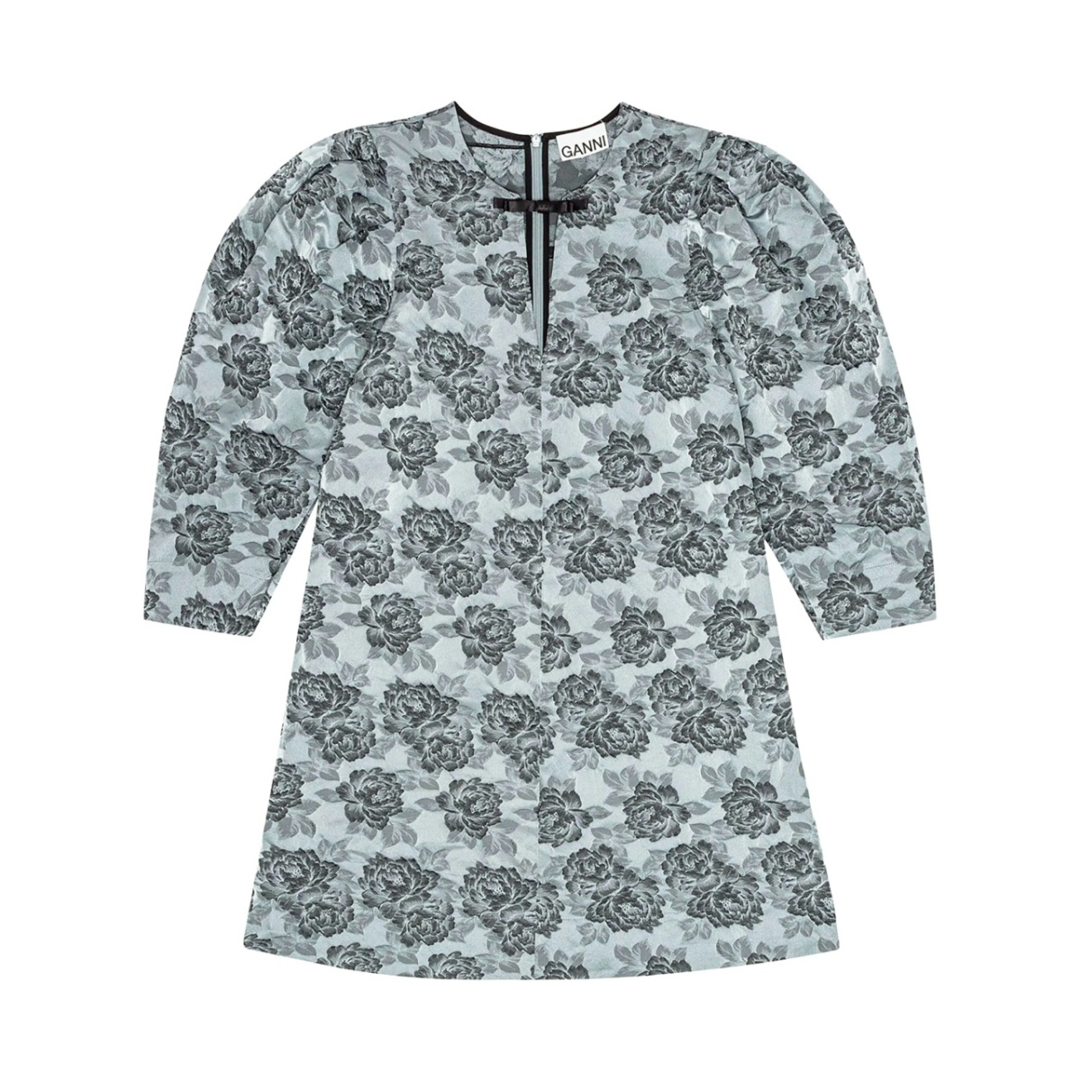 patterned-jacquard mini dress