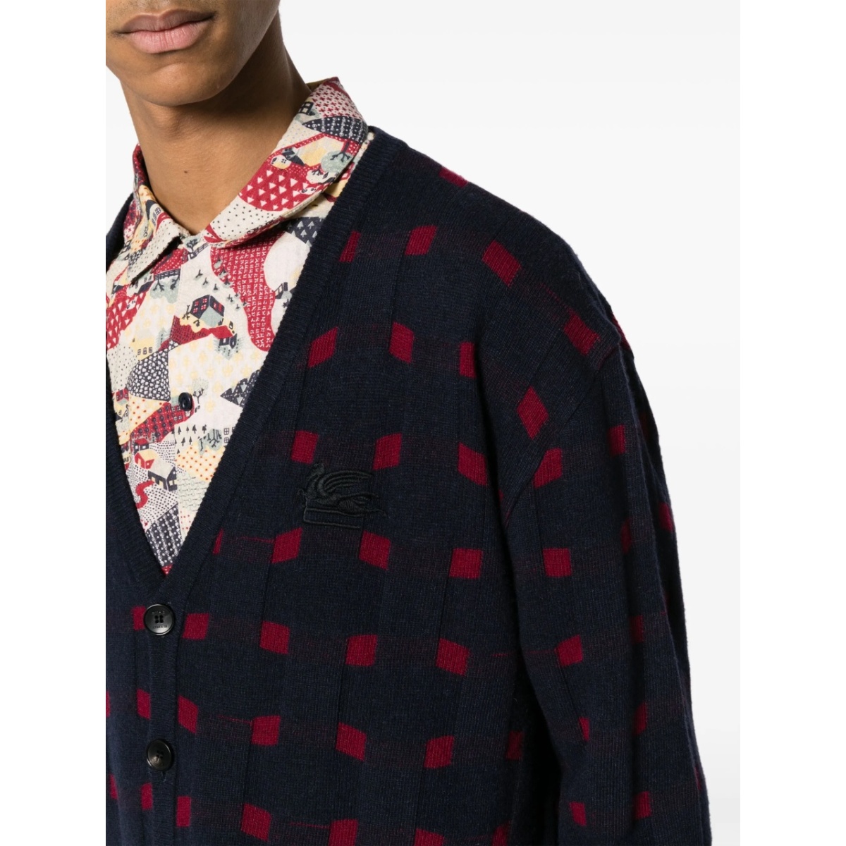 patterned-knit V-neck cardigan - Img 5