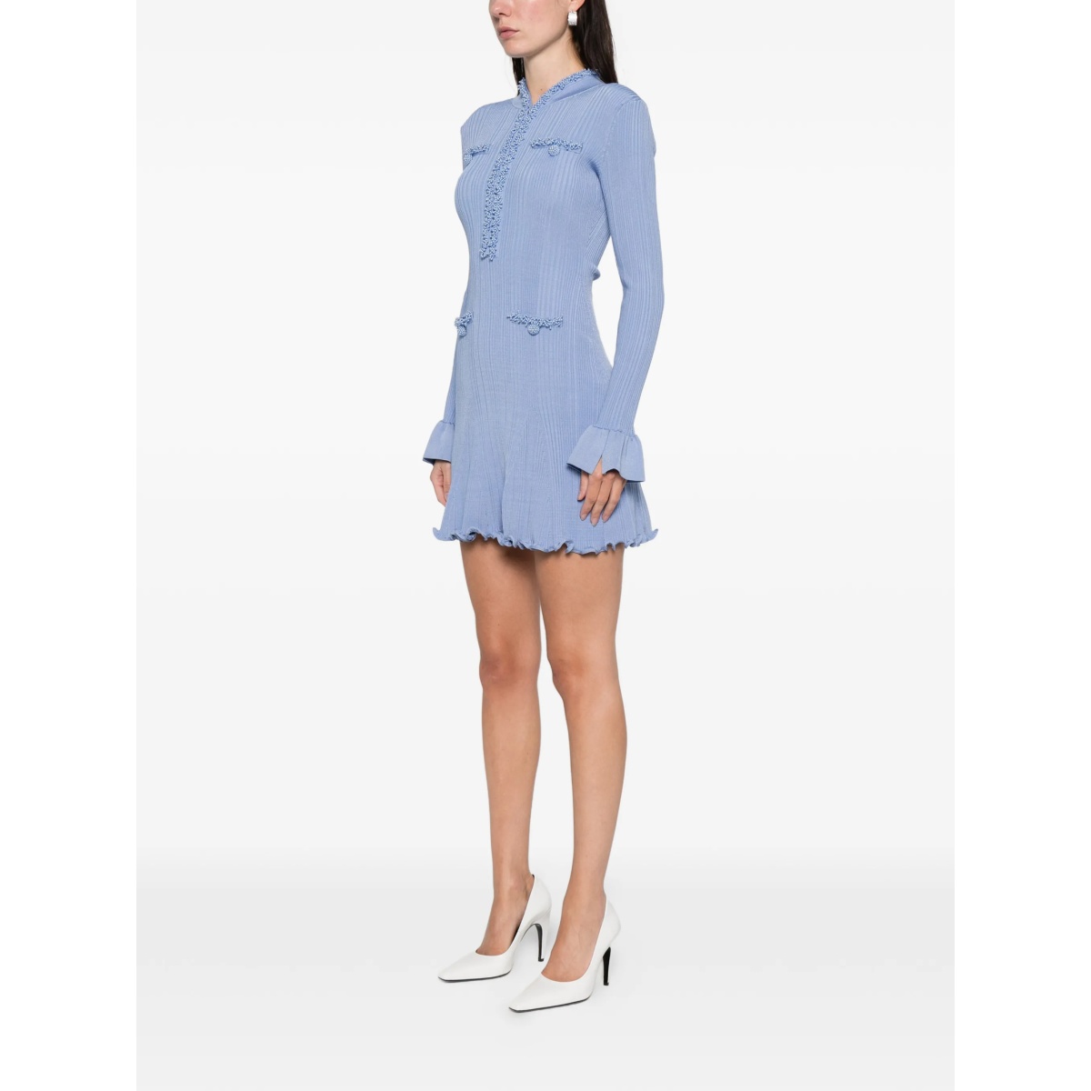 pearl trim knit mini dress - Img 3