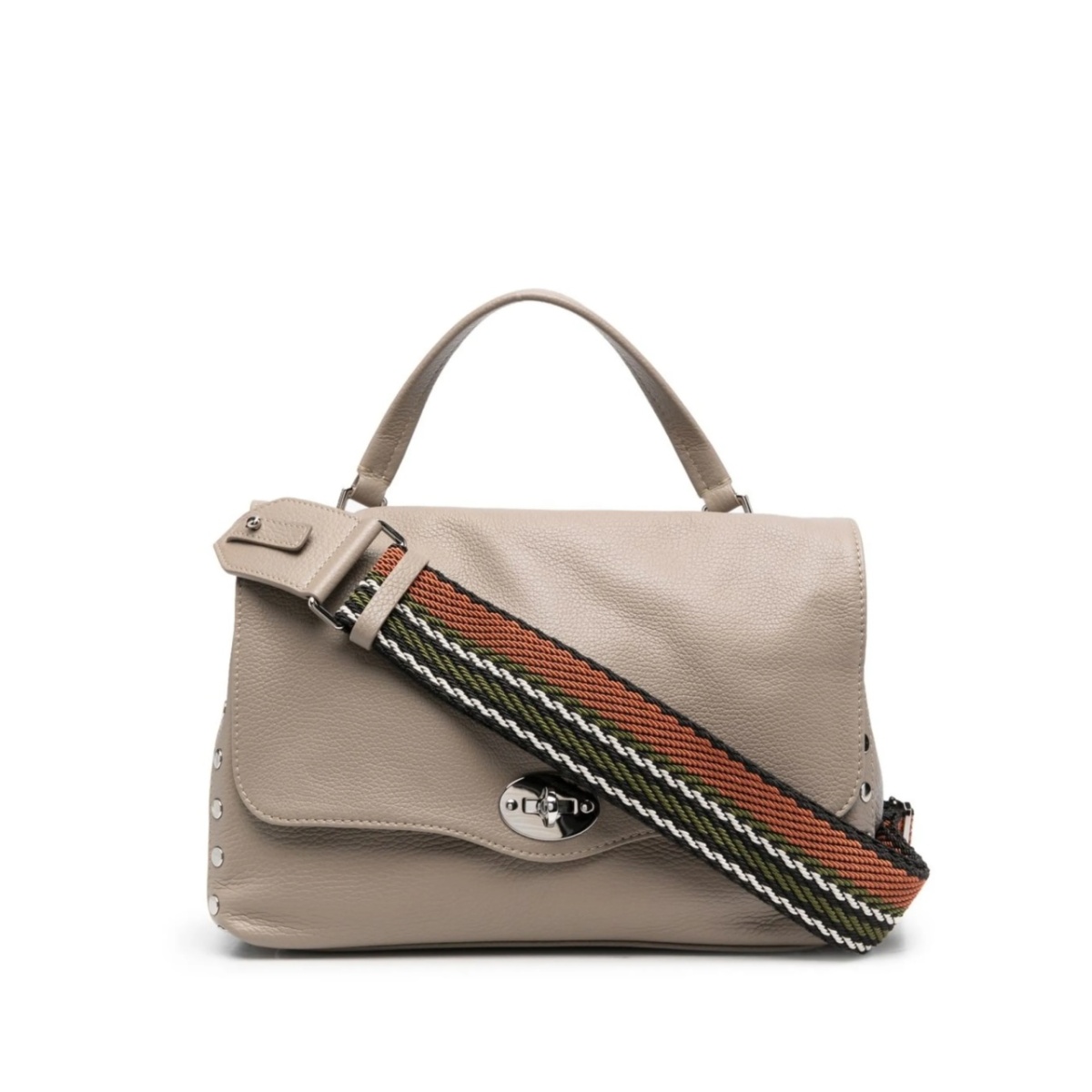 pebble-texture leather tote bag