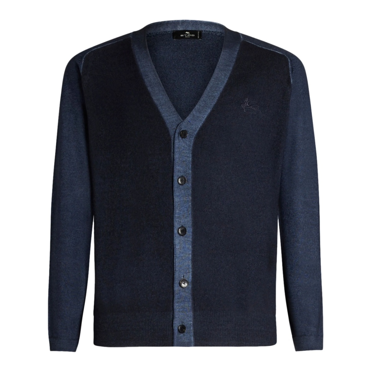 Pegaso-embroidered wool cardigan
