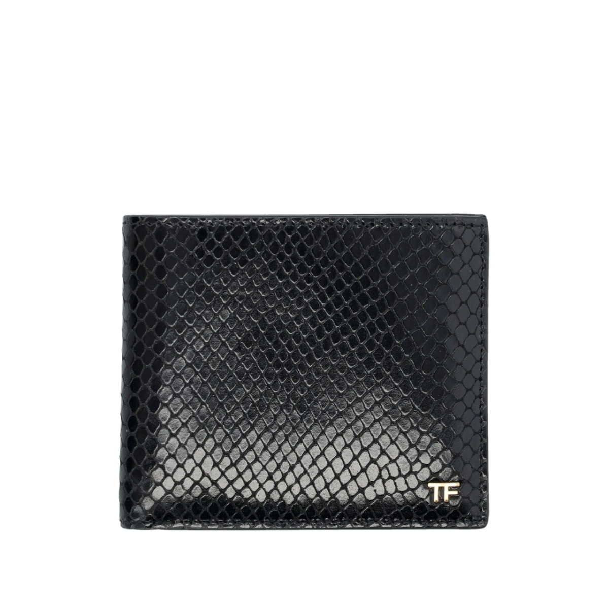 Phyton-print leather wallet