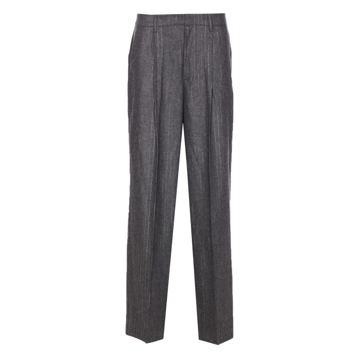 pinstripe-pattern pleated trousers