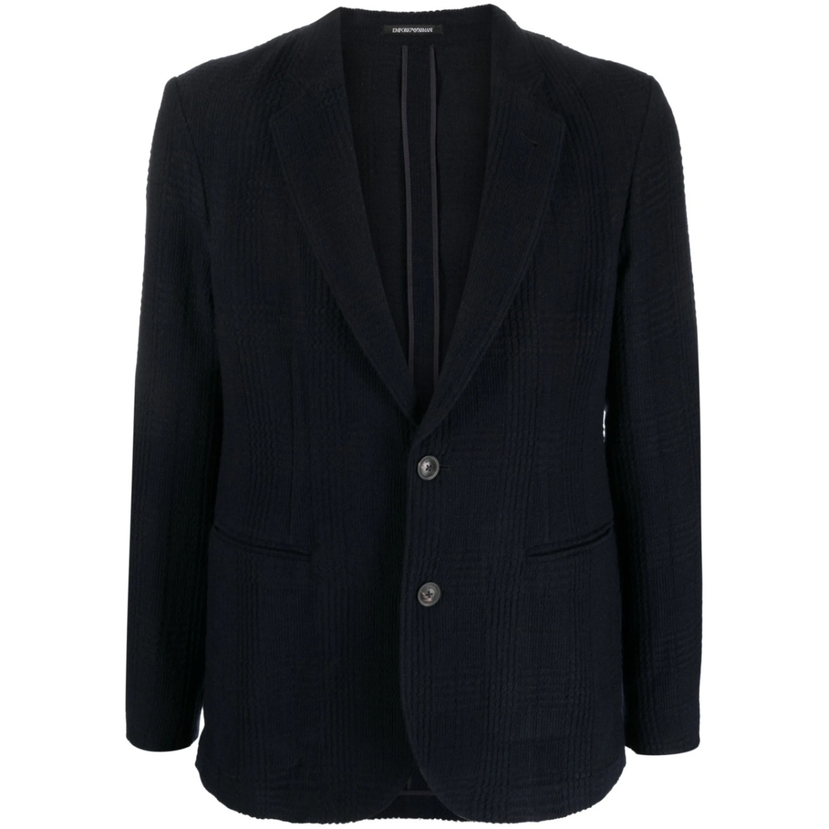 plaid-check texture single-breasted blazer