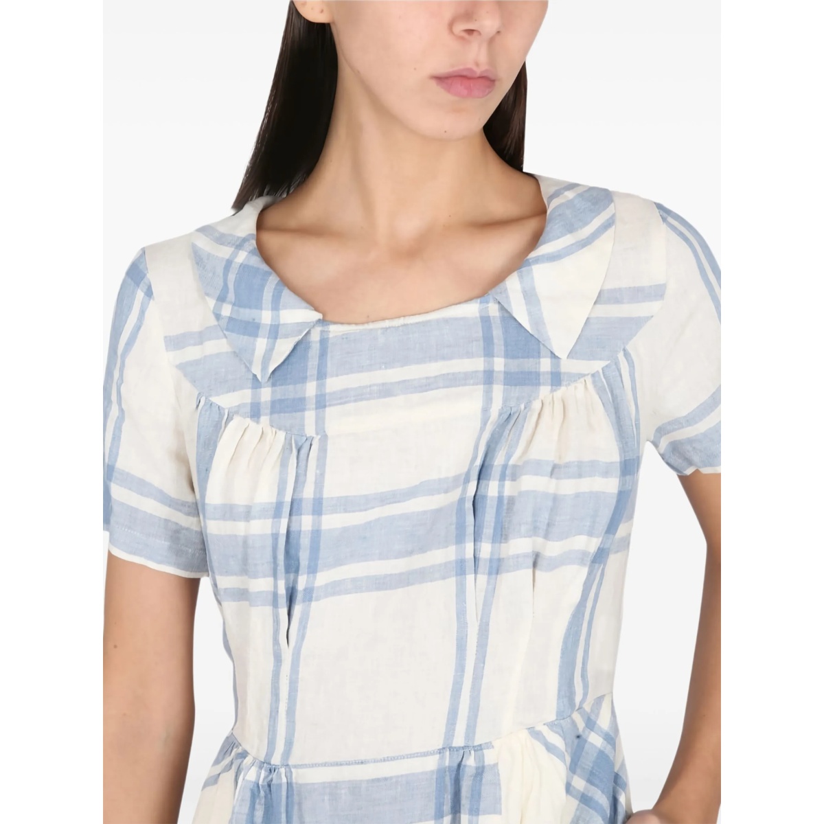 pleated check maxi dress - Img 4