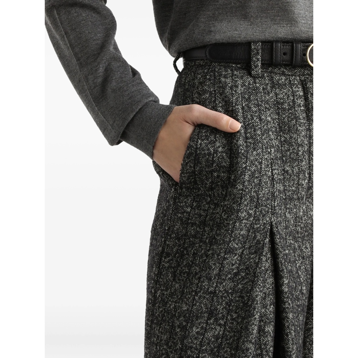 pleated tweed trousers - Img 4