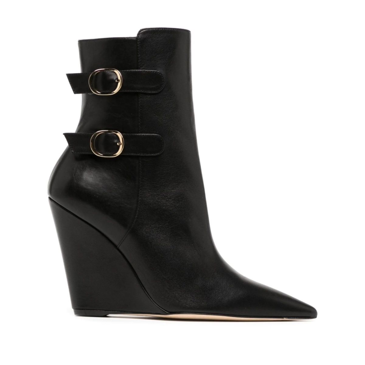 pointed-toe 100mm wedge boots