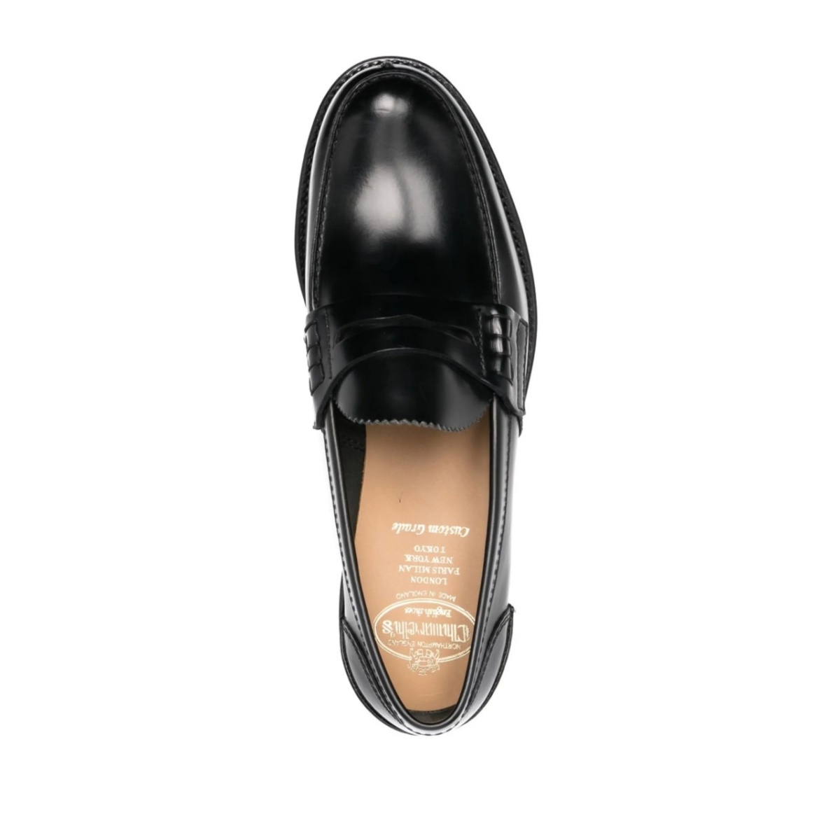 polished-finish round-toe loafers - Img 4