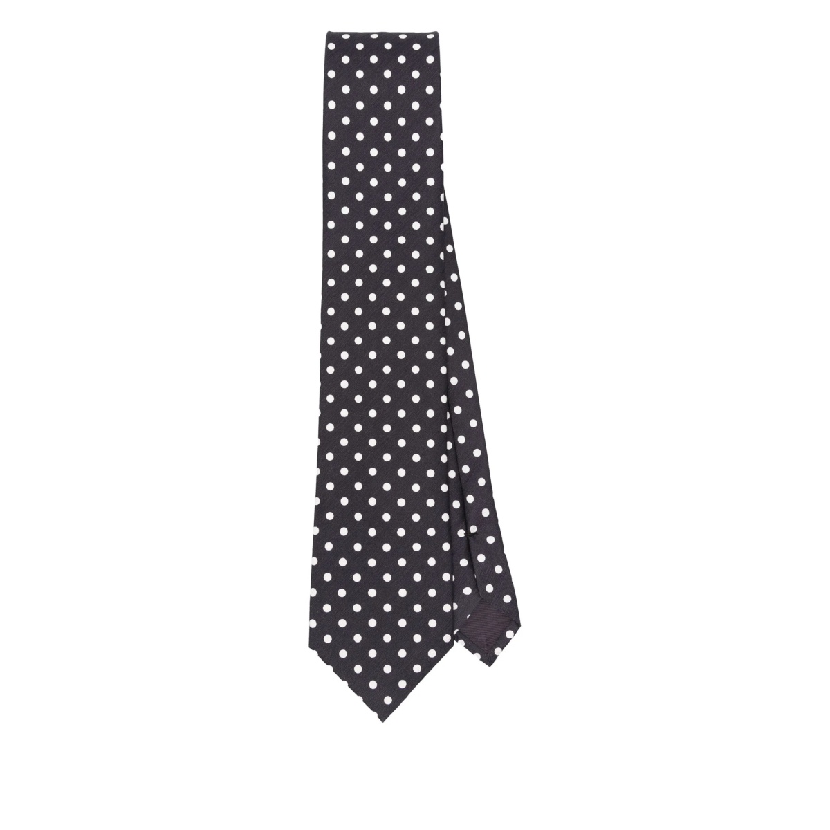 polka dot-pattern silk tie