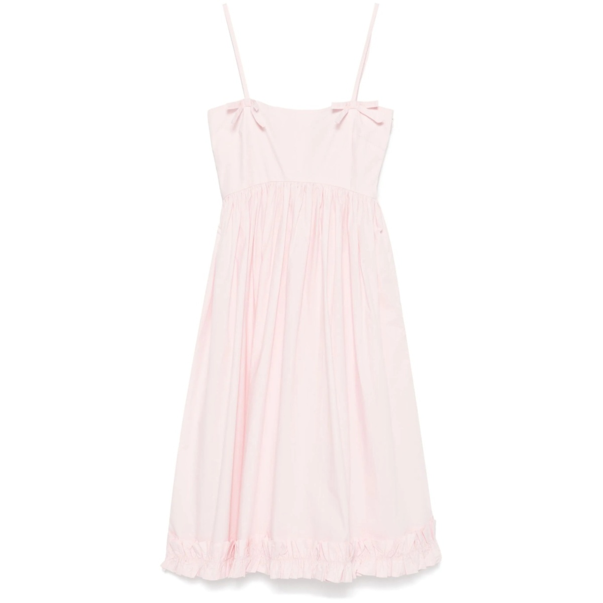 poplin strap midi dress