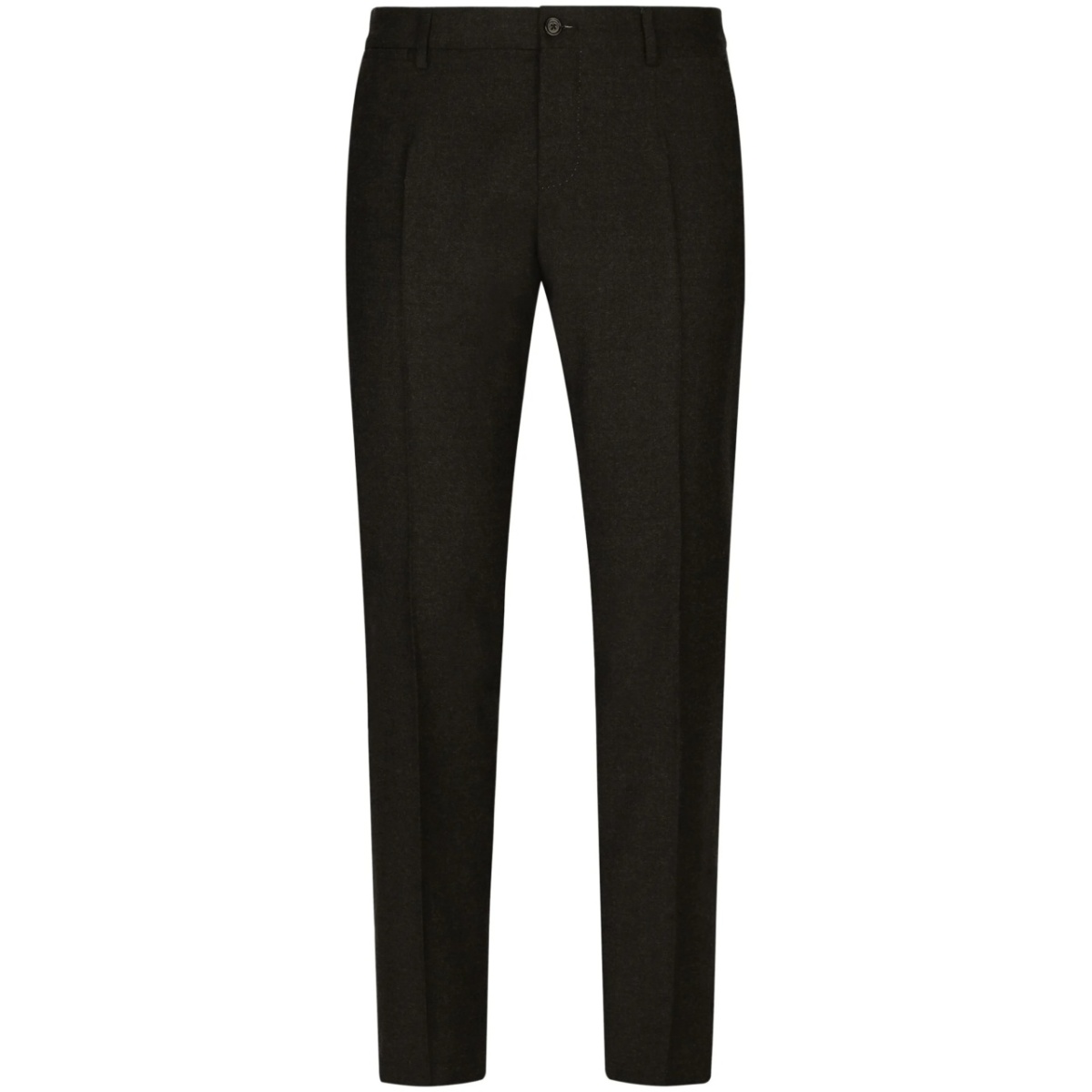 pressed-crease tailored flannel trousers