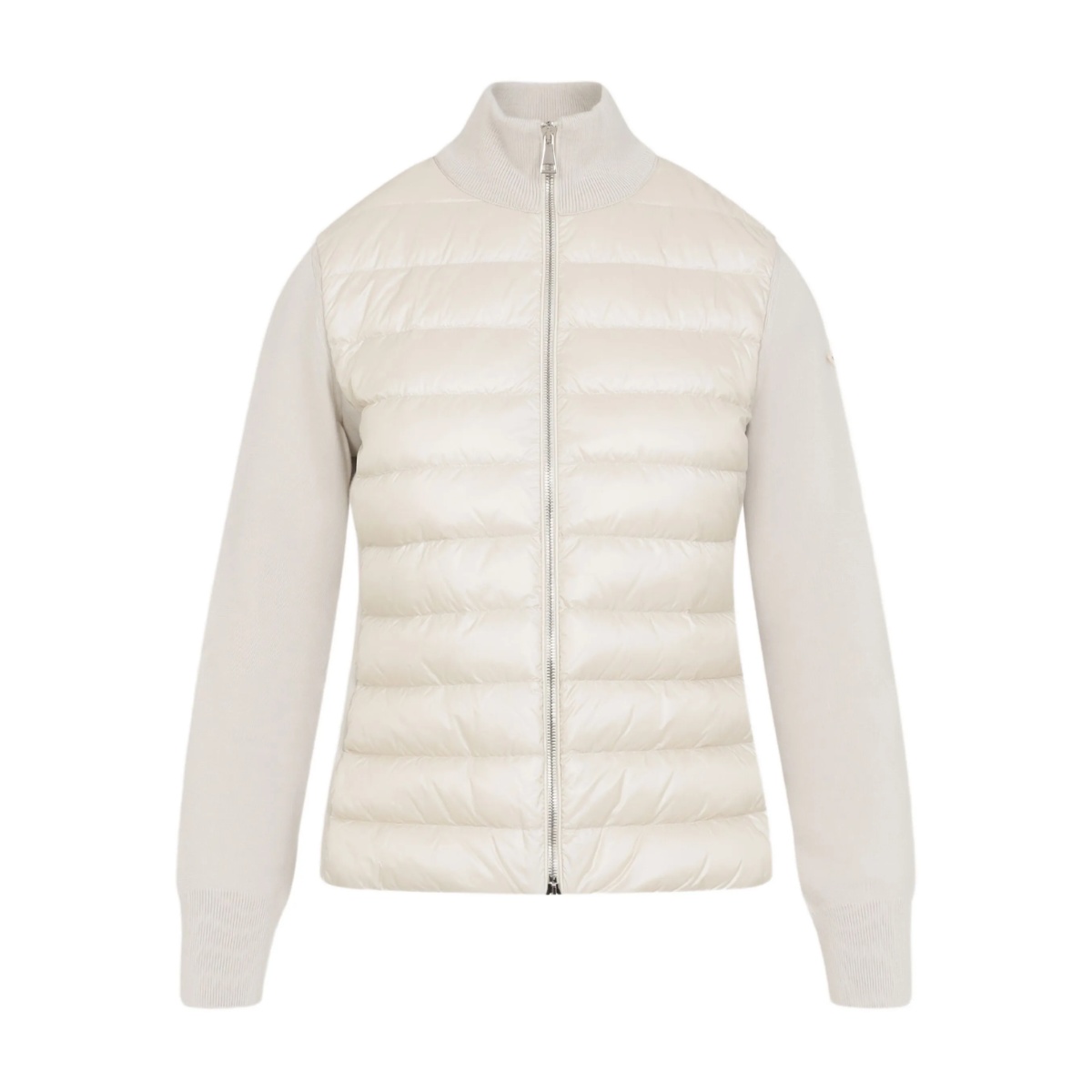 quilted knit-panel jacket