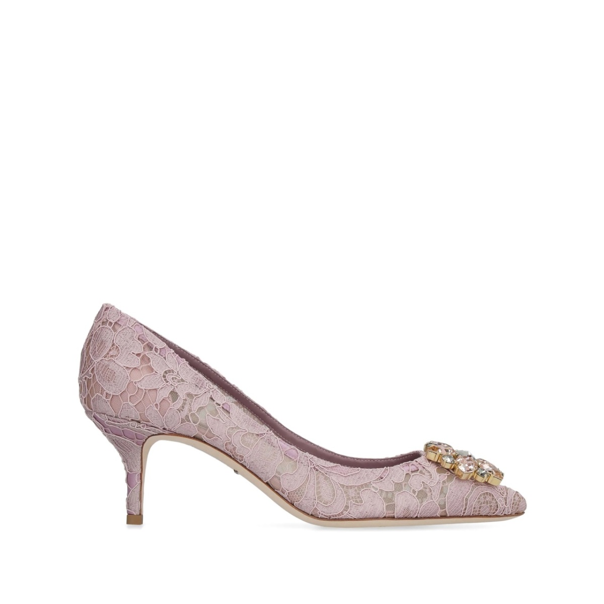 Rainbow Lace 60mm brooch-detail pumps