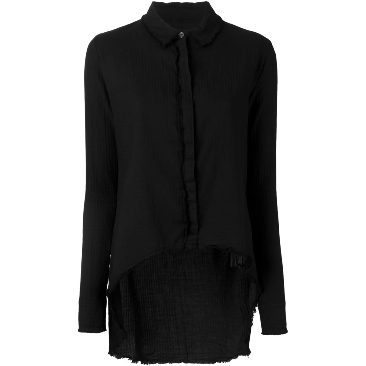 raw edge asymmetric shirt