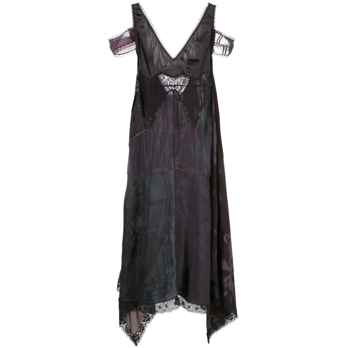 Regenerated patchwork midi dress