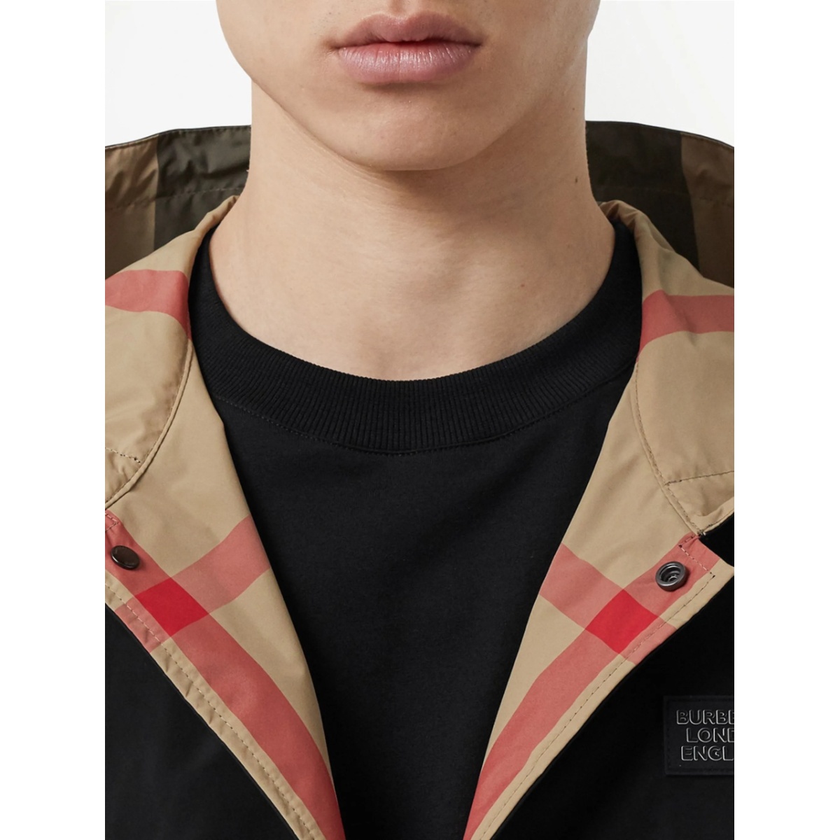 reversible check hooded jacket - Img 5