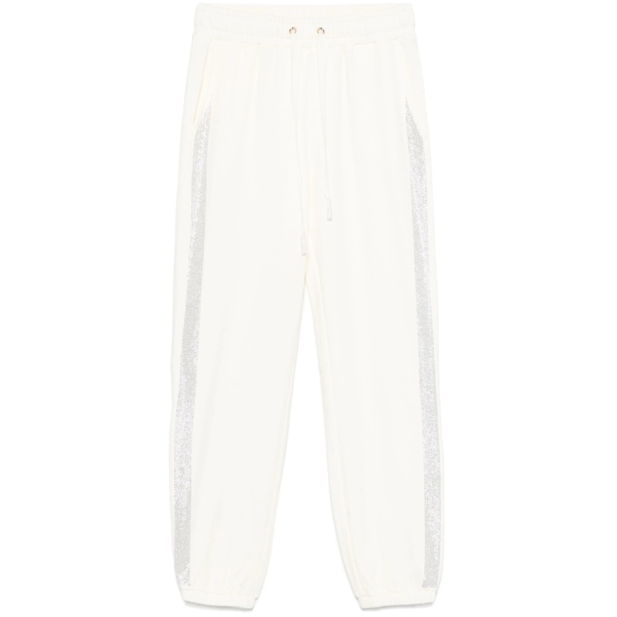 rhinestone-trimmed track pants