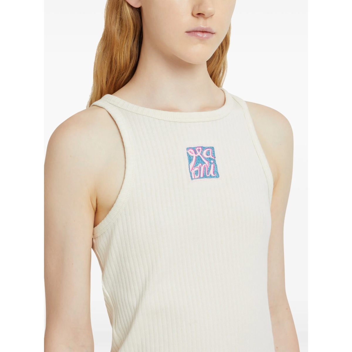 ribbed embroidered tank top - Img 5