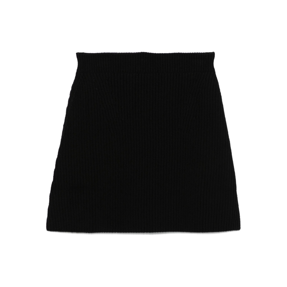 ribbed-knit wool mini skirt