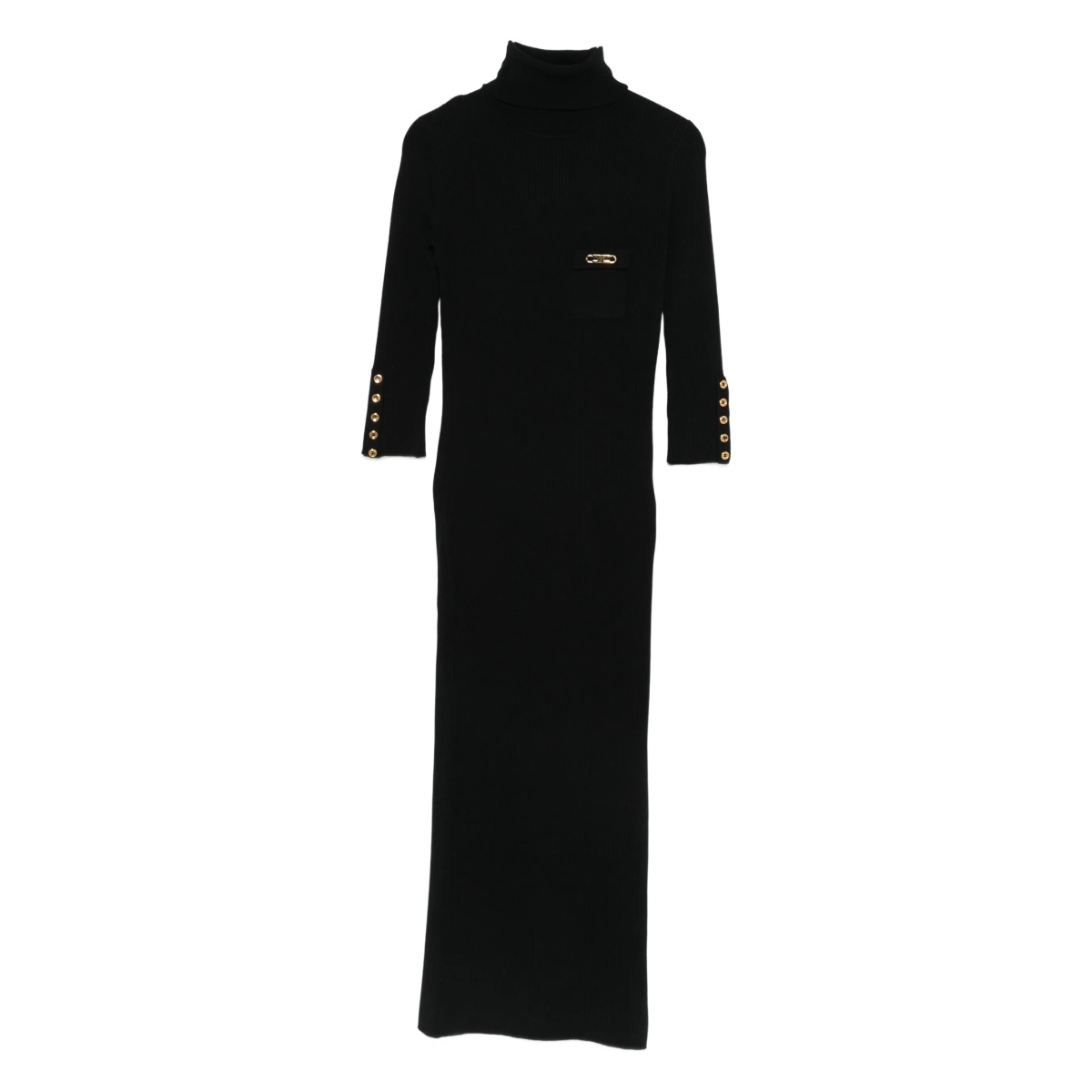 ribbed roll-neck dress