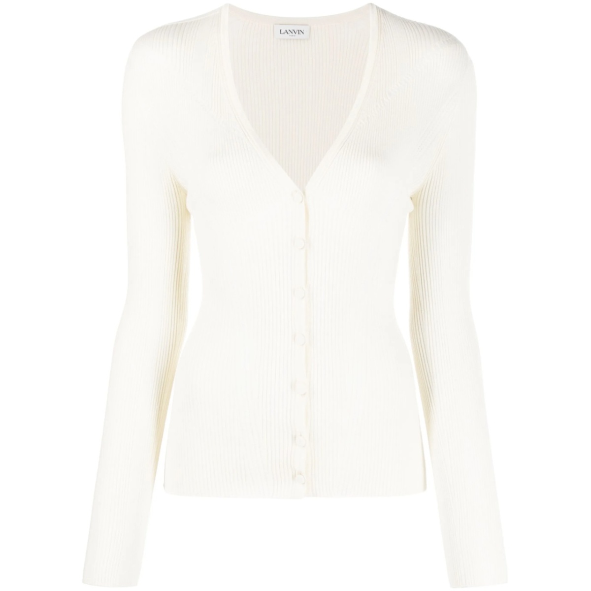 ribbed V-neck cardigan