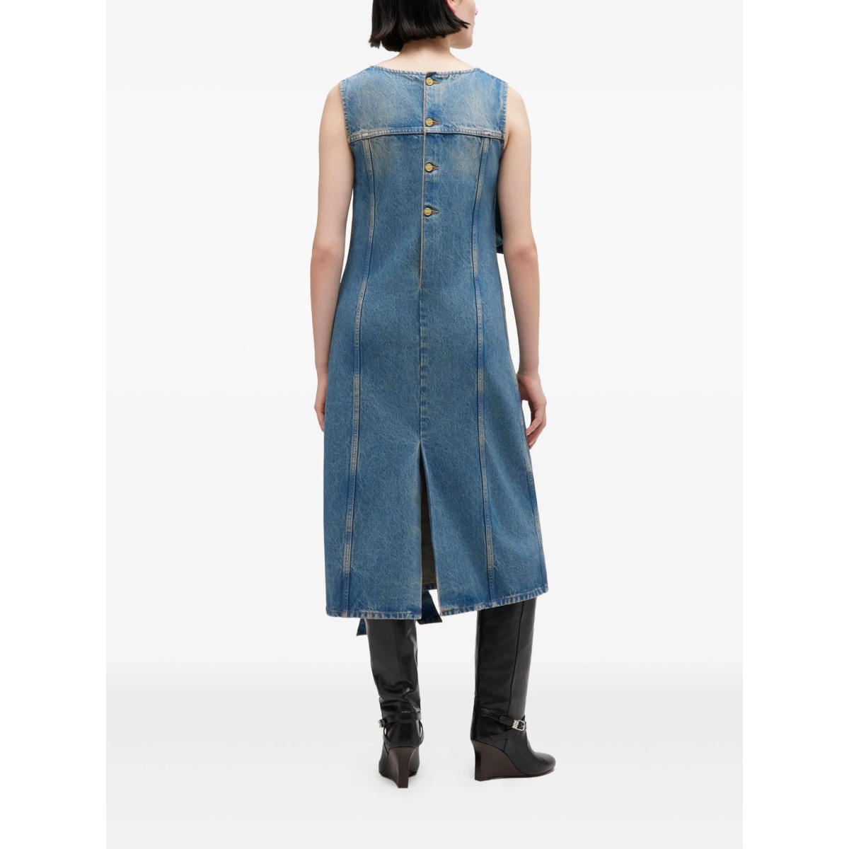 round-neck midi dress - Img 3