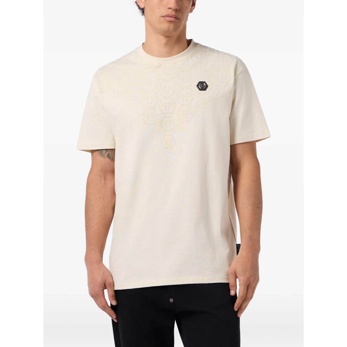 round-neck monogram T-shirt - Img 2