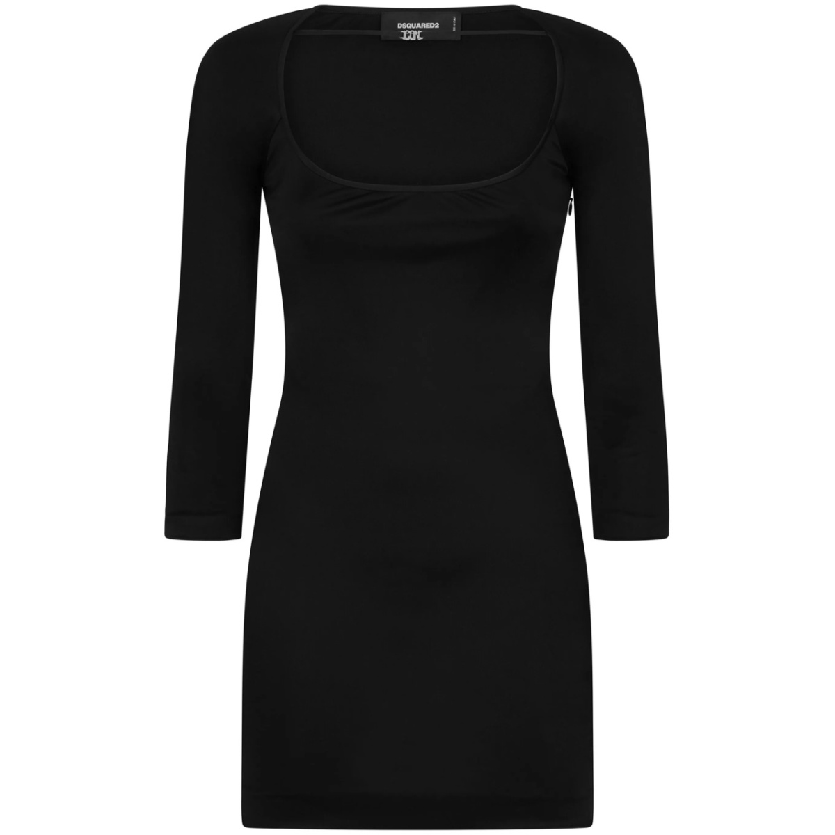 round-neck stretch-design minidress