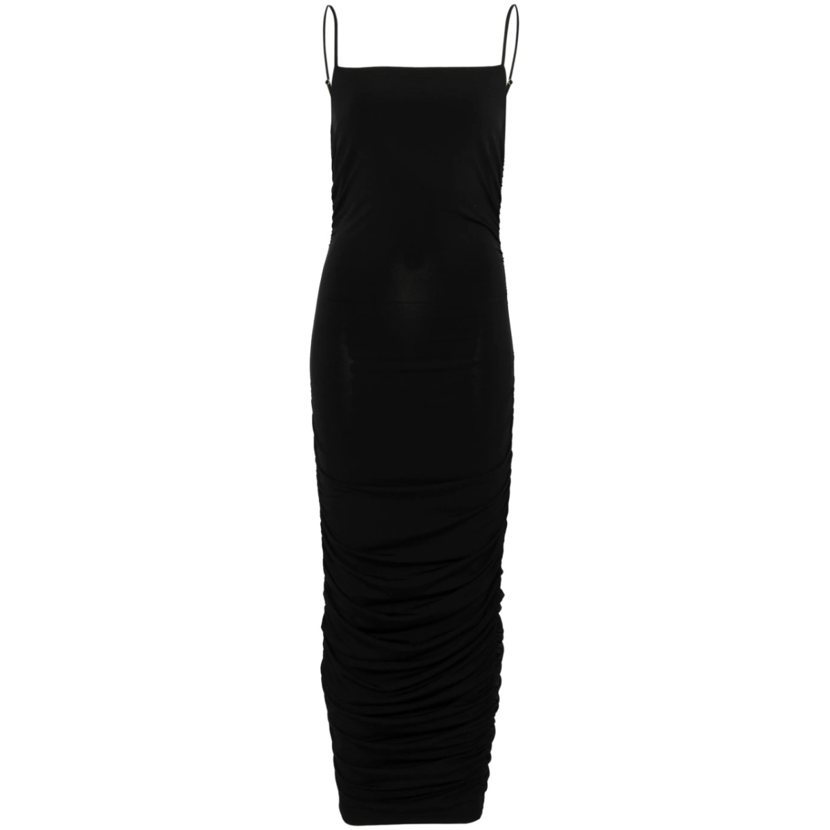 ruched jersey midi dress