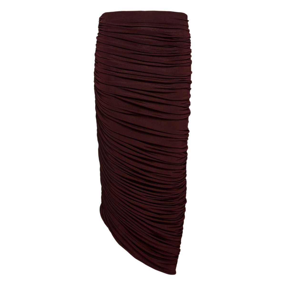 ruched midi skirt