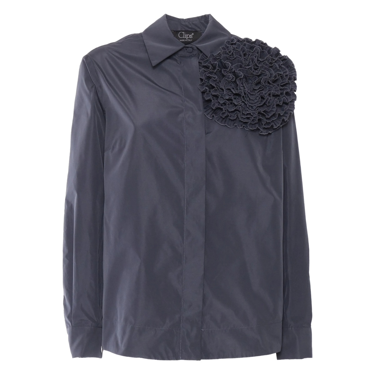 ruffled-detail shirt