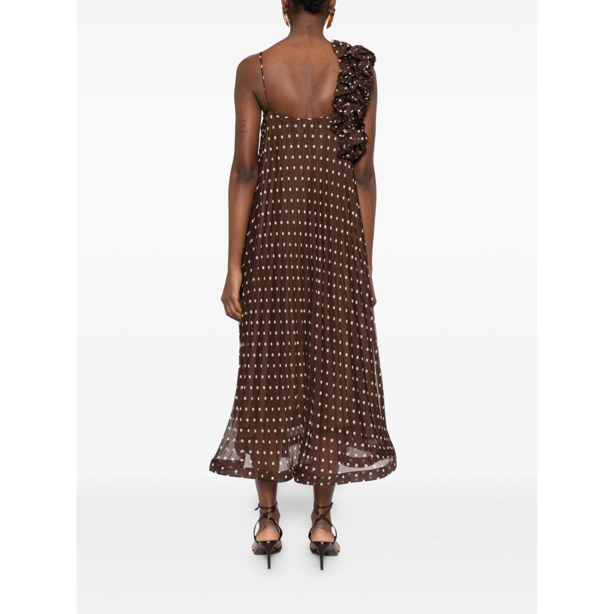 ruffled polka-dot midi dress - Img 4