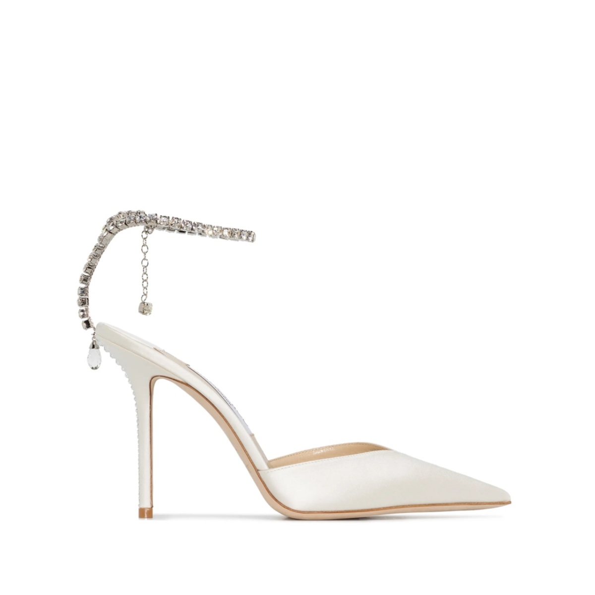 Saeda 100mm crystal-anklet pumps
