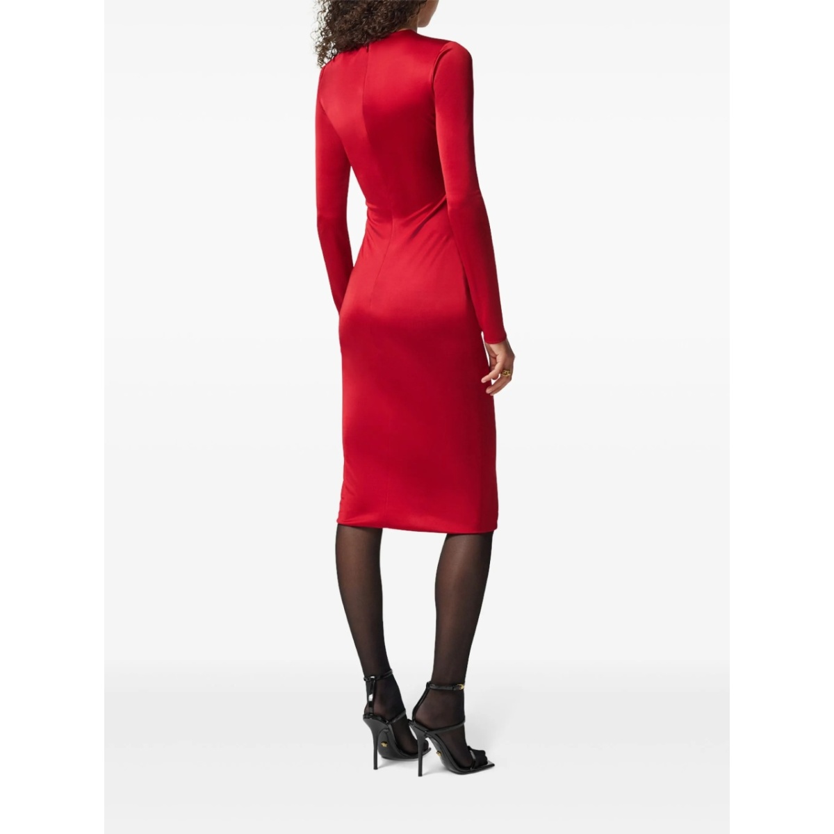 safety pin gathered midi dress - Img 4
