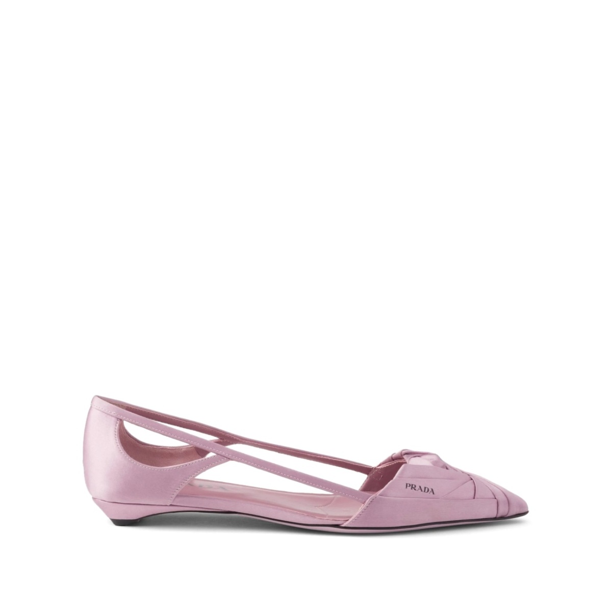 Satin-finish cut-out ballerinas