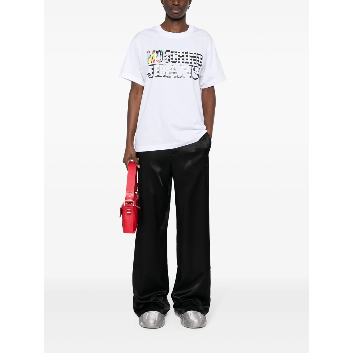 satin-finish wide-leg trousers - Img 2
