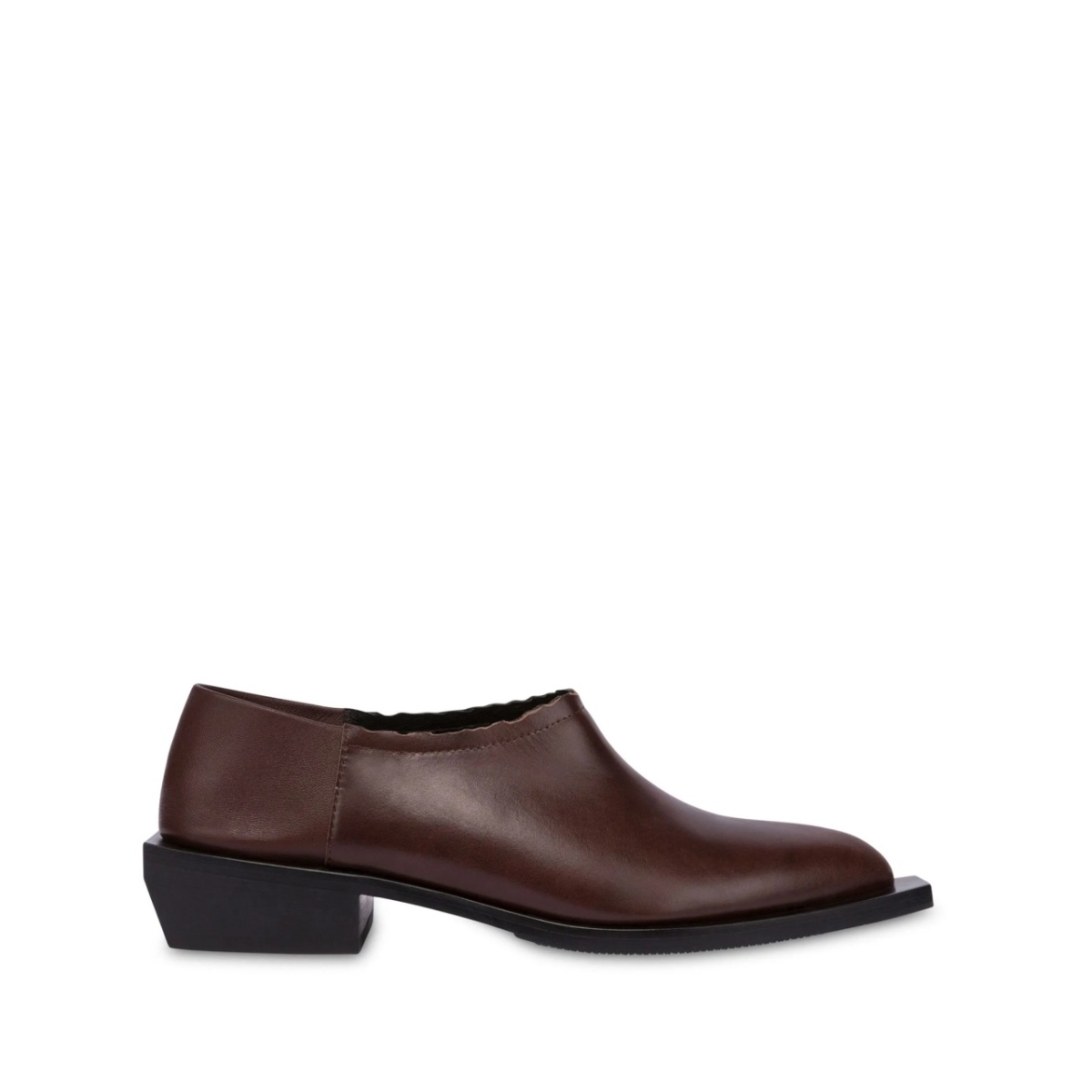 scallop-edge leather loafers