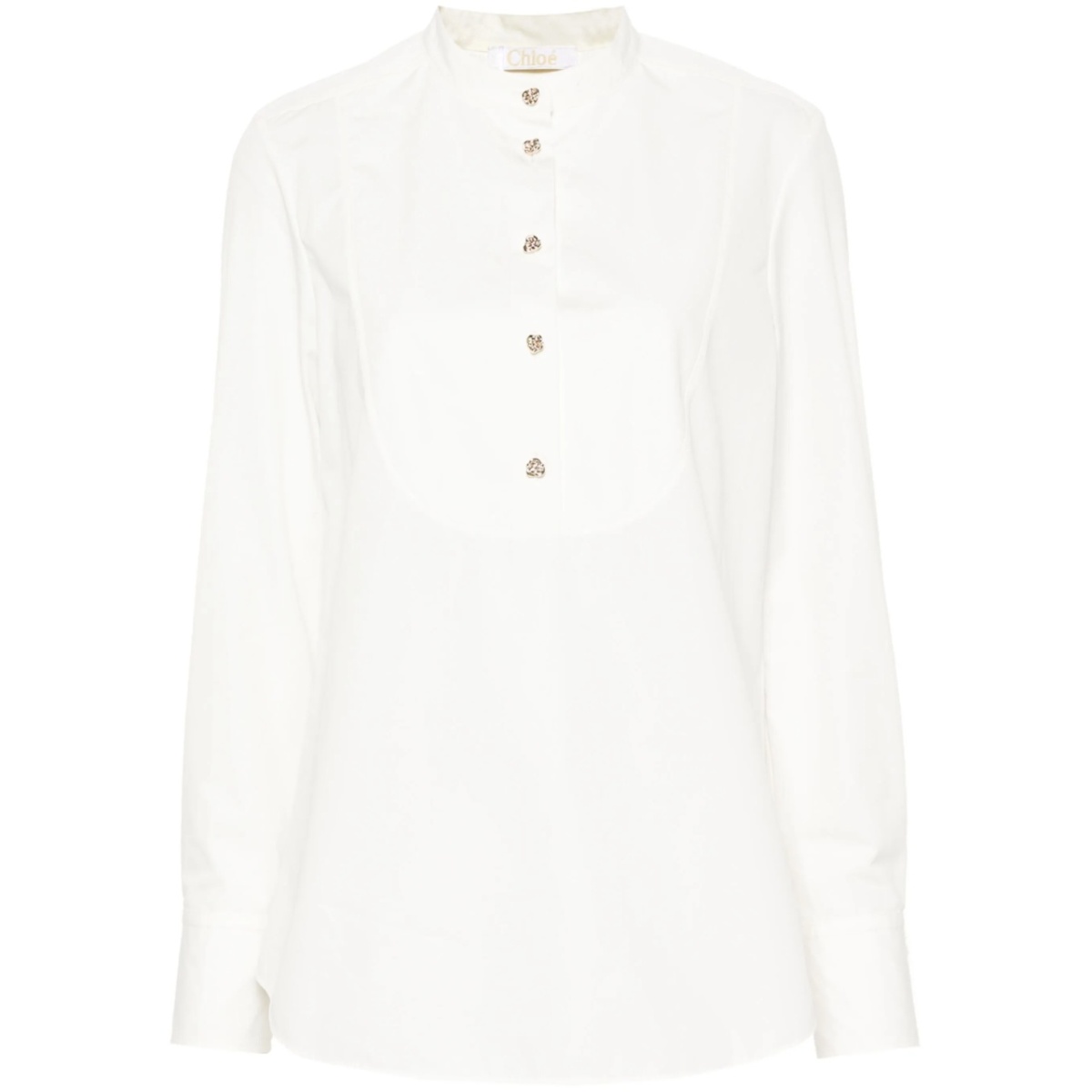sculpted-buttons cotton shirt