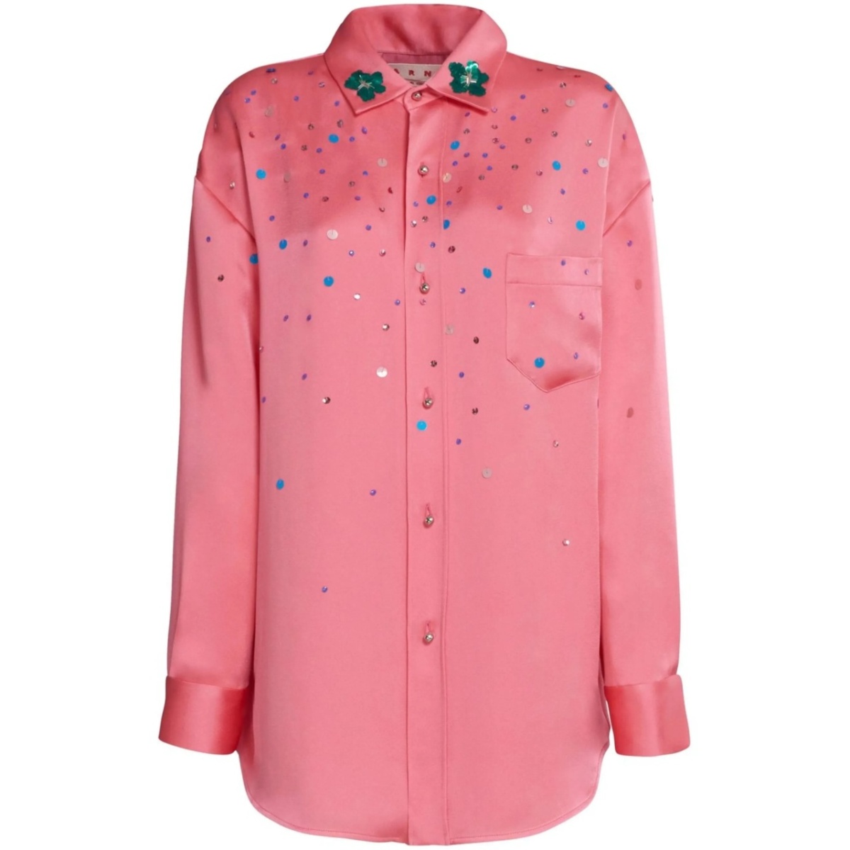 sequin-embellished oversized shirt
