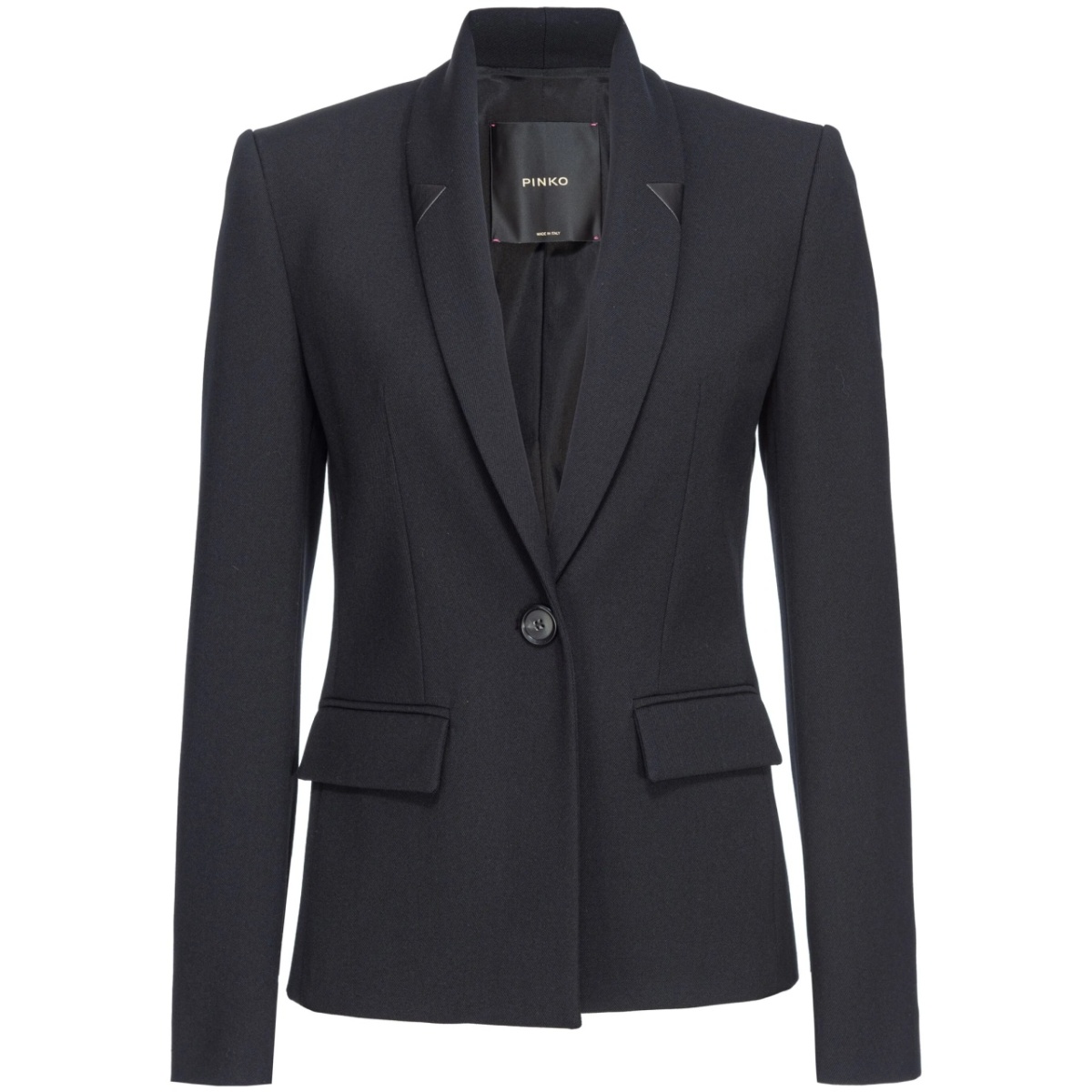 shawl-lapel twill blazer