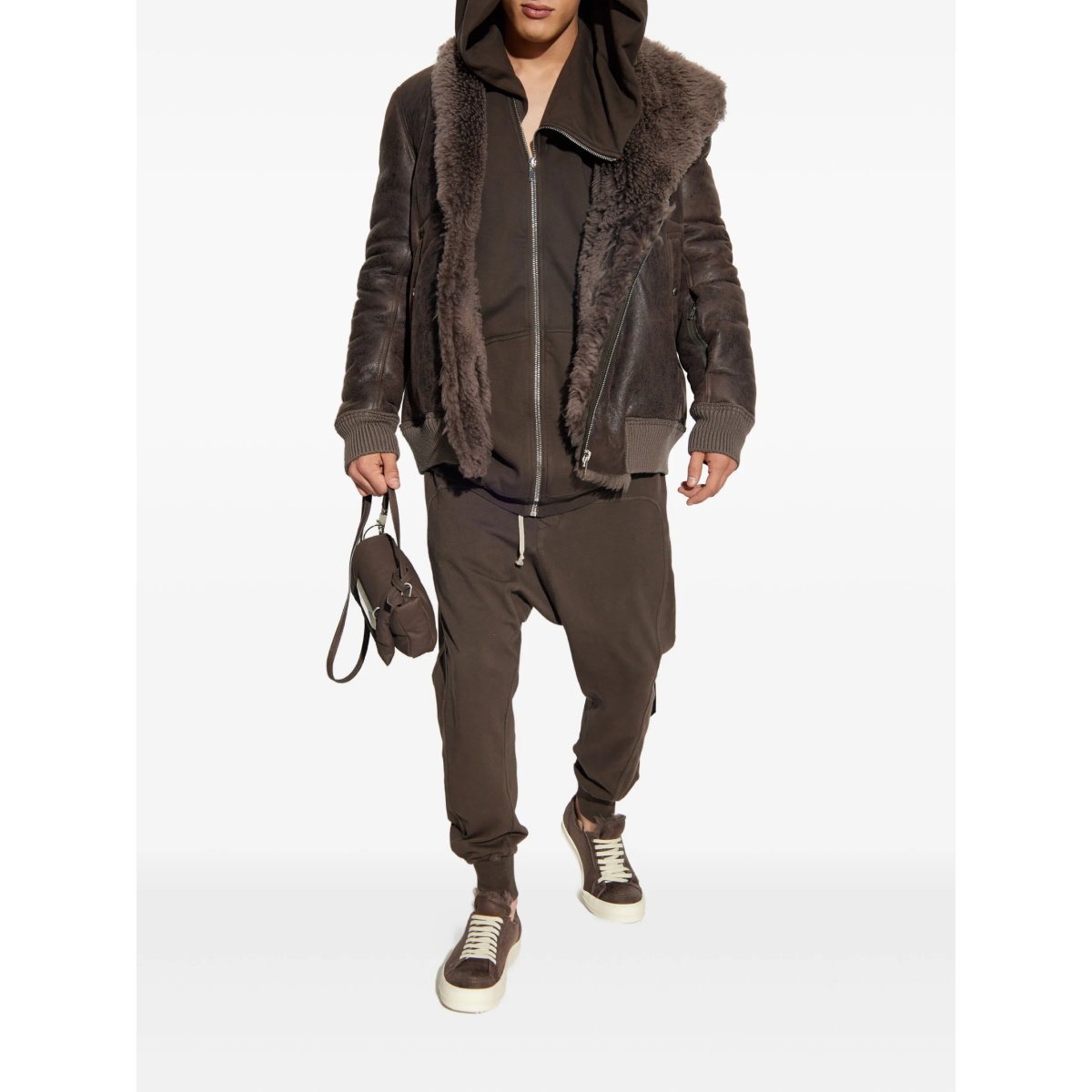 shearling-collared zip-front jacket - Img 2