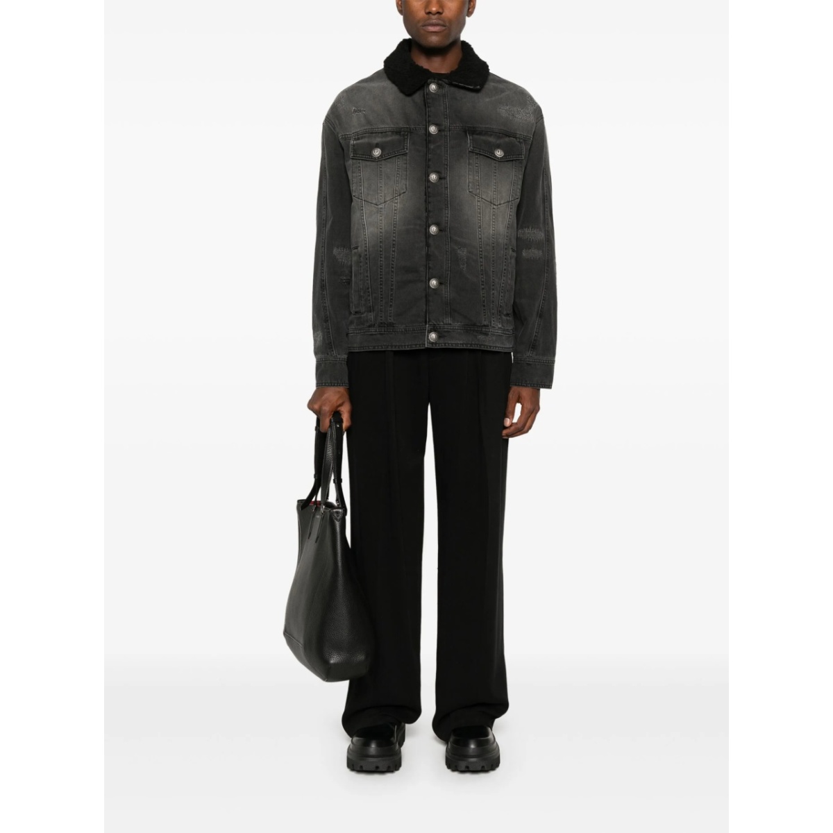 shearling-lining denim jacket - Img 2