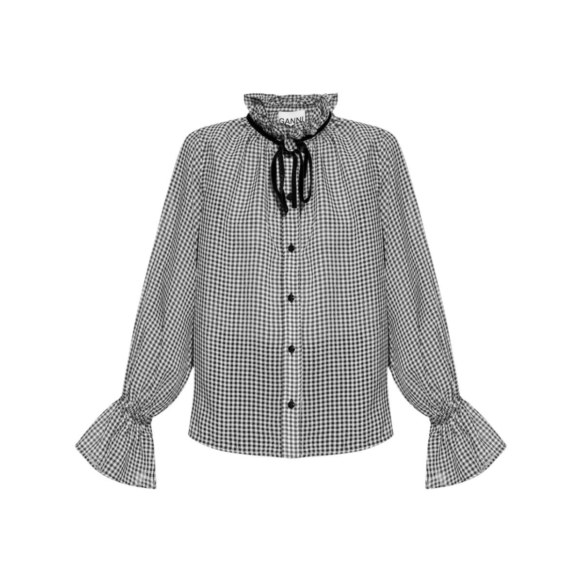 sheer check shirt