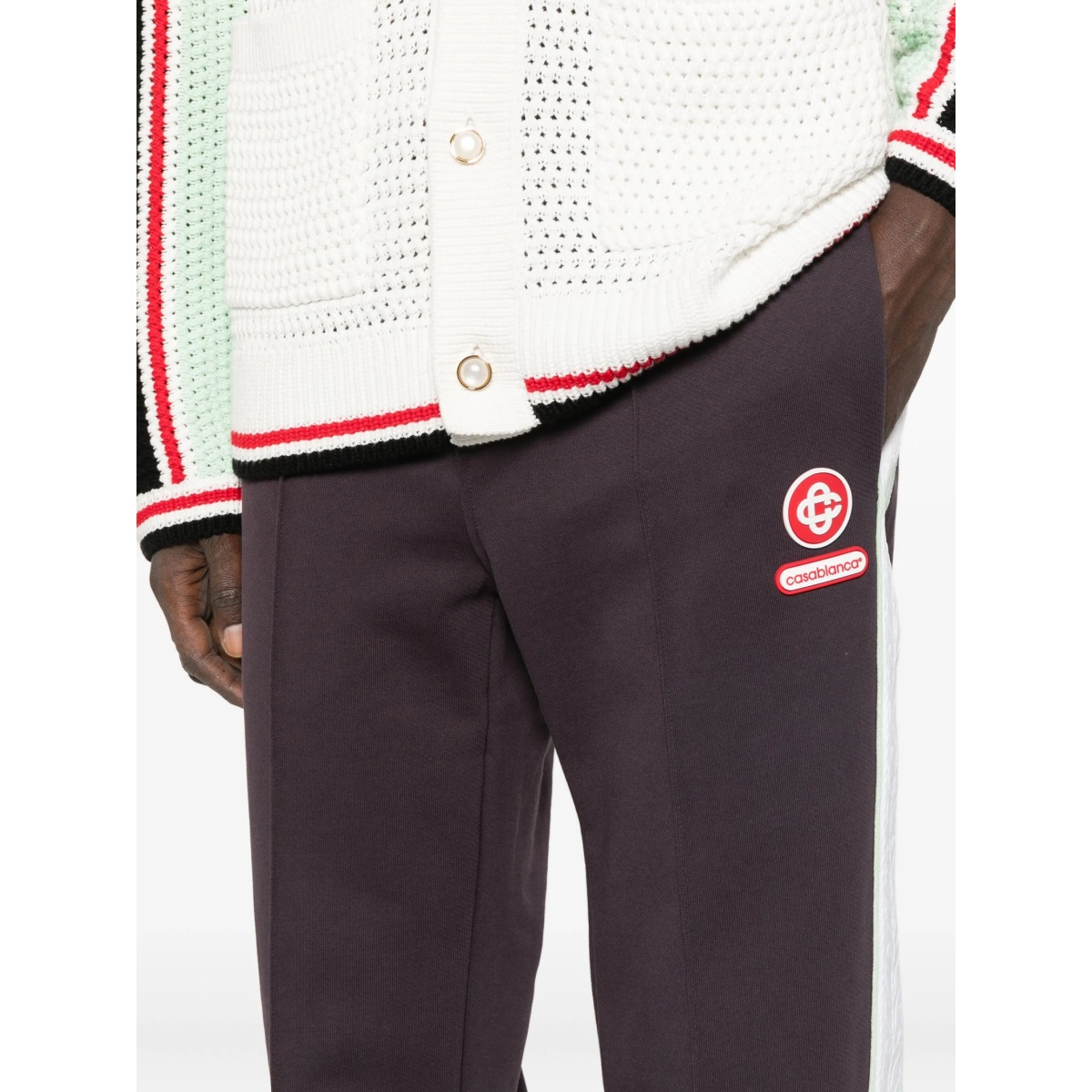 side-stripe cotton trousers - Img 5