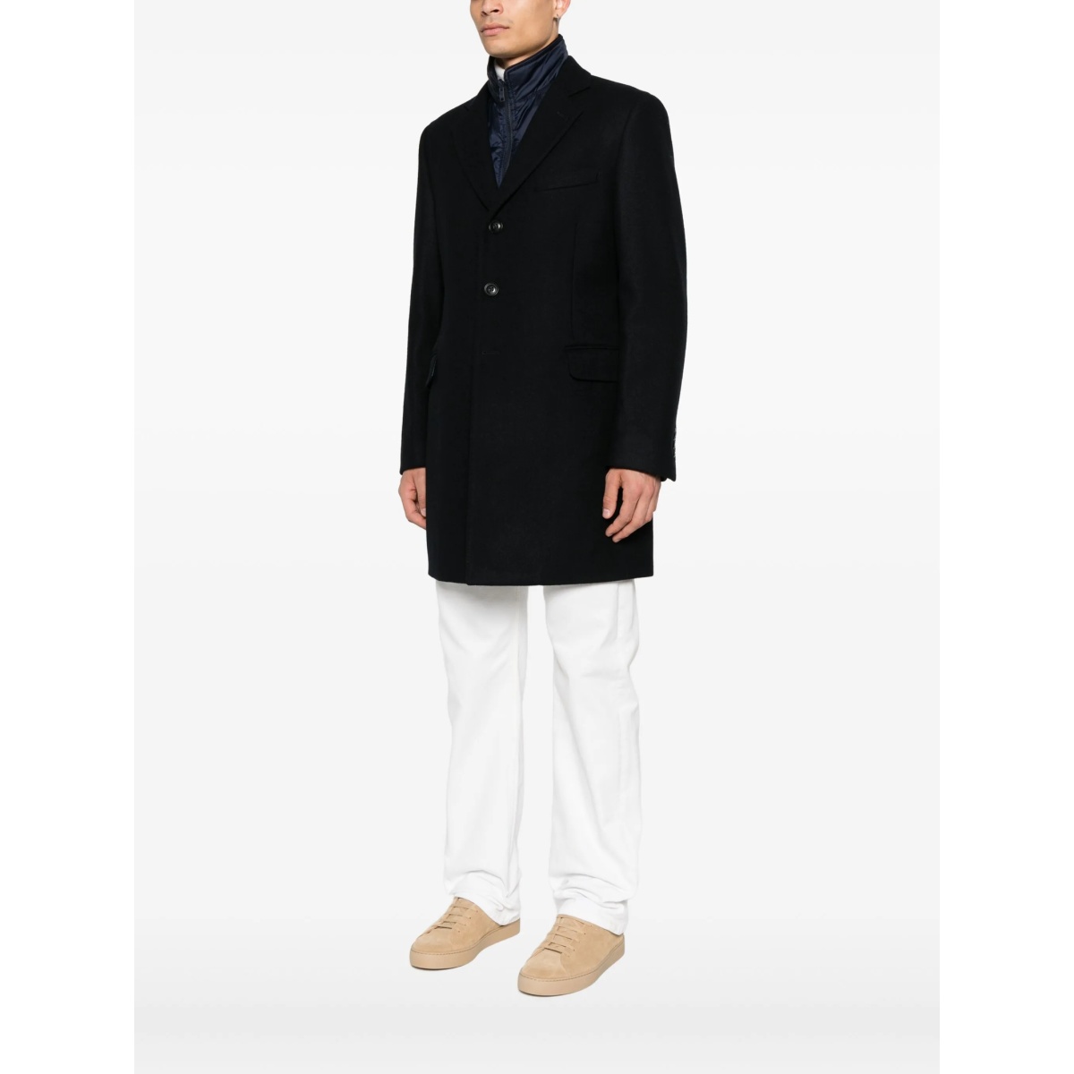 single-breasted layered coat - Img 3