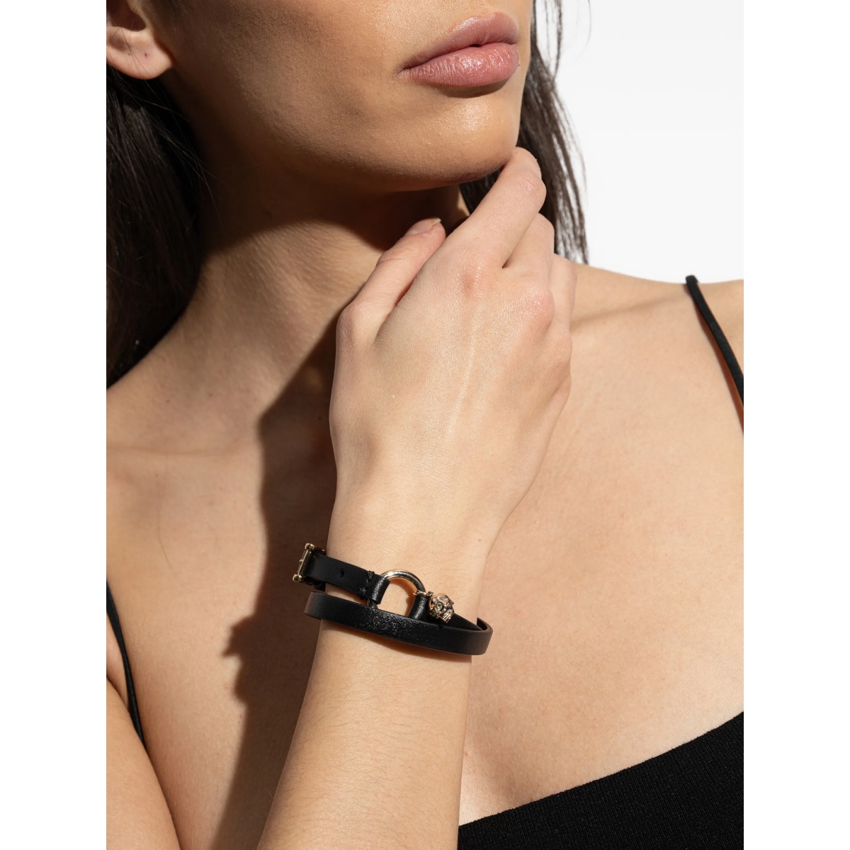 skull-charm leather bracelet - Img 2